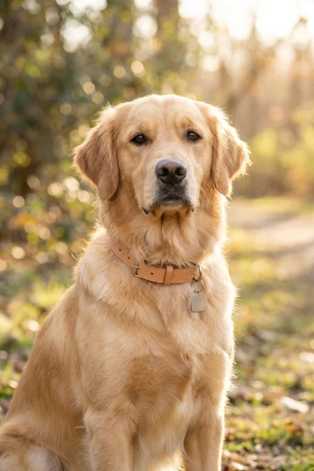 Dog with lightweight identification collar