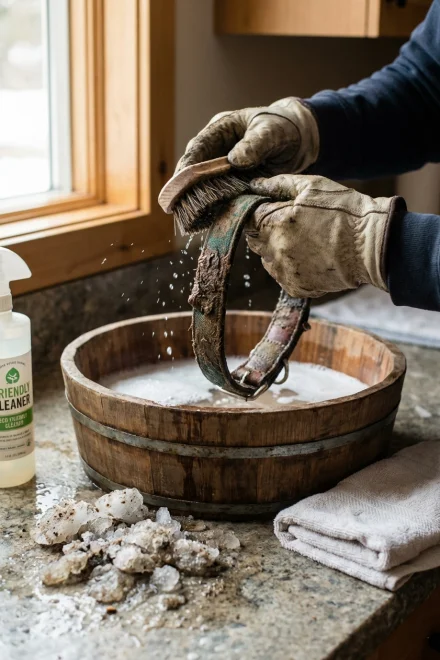 Limpieza de collar de perro tras exposición a climas extremos