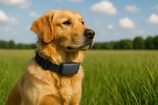 Perro con collar GPS sin cuota mensual