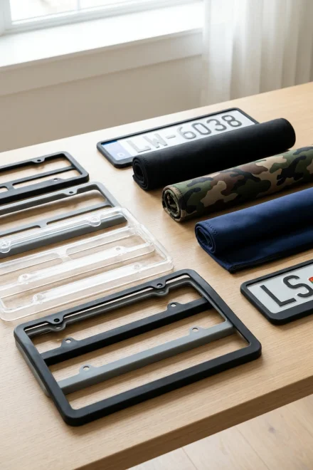 Different models of silicone silencers and fabric pouches for tags