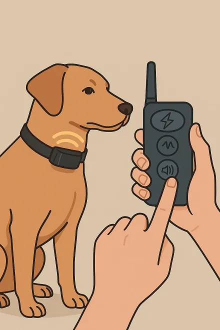 Funcionamento de uma coleira de adestramento elétrica para cães
