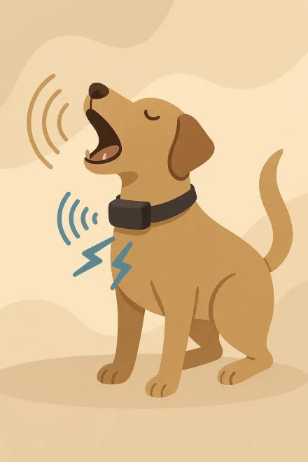 Diagram showing how a bark collar works