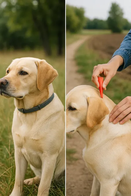 Uso combinado de collar y pipeta antiparasitaria en perros