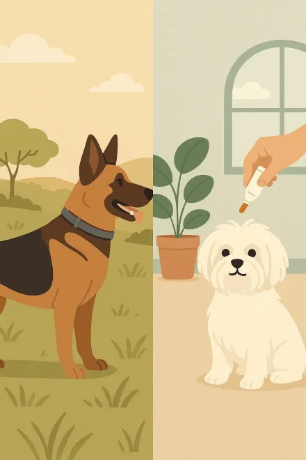 Elegir entre collar o pipeta antiparasitaria según el tipo de perro