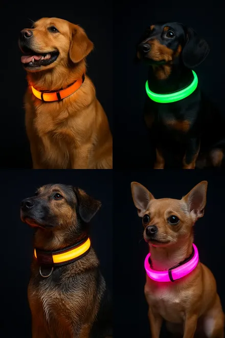 Different types of LED dog collars
