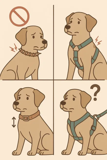 Errores comunes al usar un collar o arnés en perros durante los paseos