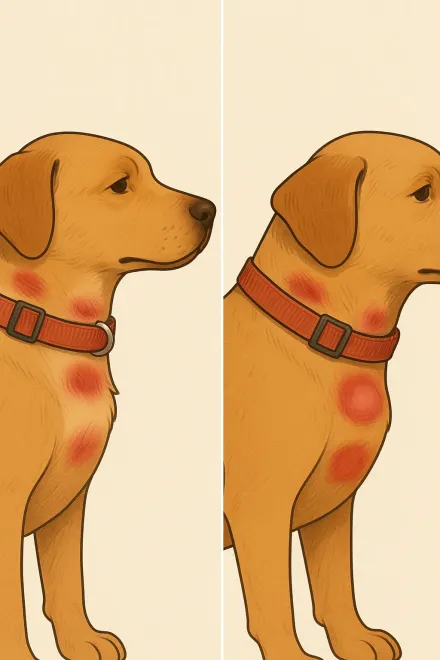 Zonas del cuello del perro afectadas por el uso del collar