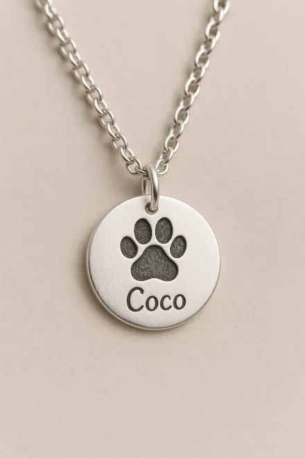 Personalized dog paw necklace